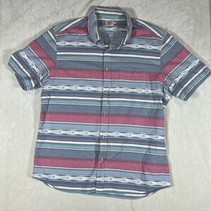 Faherty XL Short Sleeve Button Front Casual Gradient Print Summer Spring Shirt
